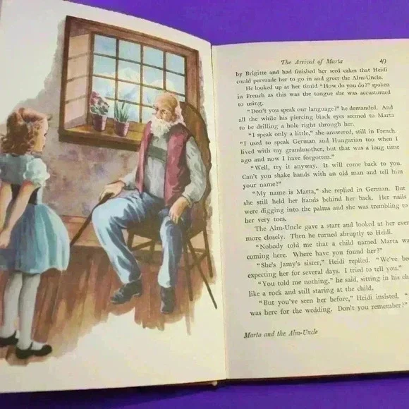 🔴💜💥✨️RARE VINTAGE HARDCOVER HEIDI'S CHILDREN BOOK 1959 BY CHARLES TRITTEN  - Picture 5 of 9